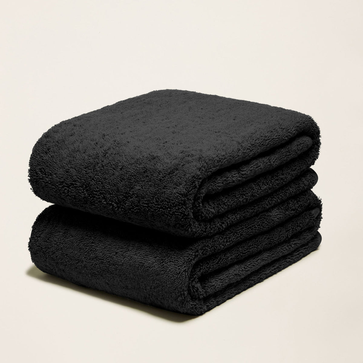 Set of two Italic Ultraplush Australian Cotton Bath Towels showing soft, plush white cotton fabric for home use.