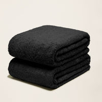 Set of two Italic Ultraplush Australian Cotton Bath Towels showing soft, plush white cotton fabric for home use.