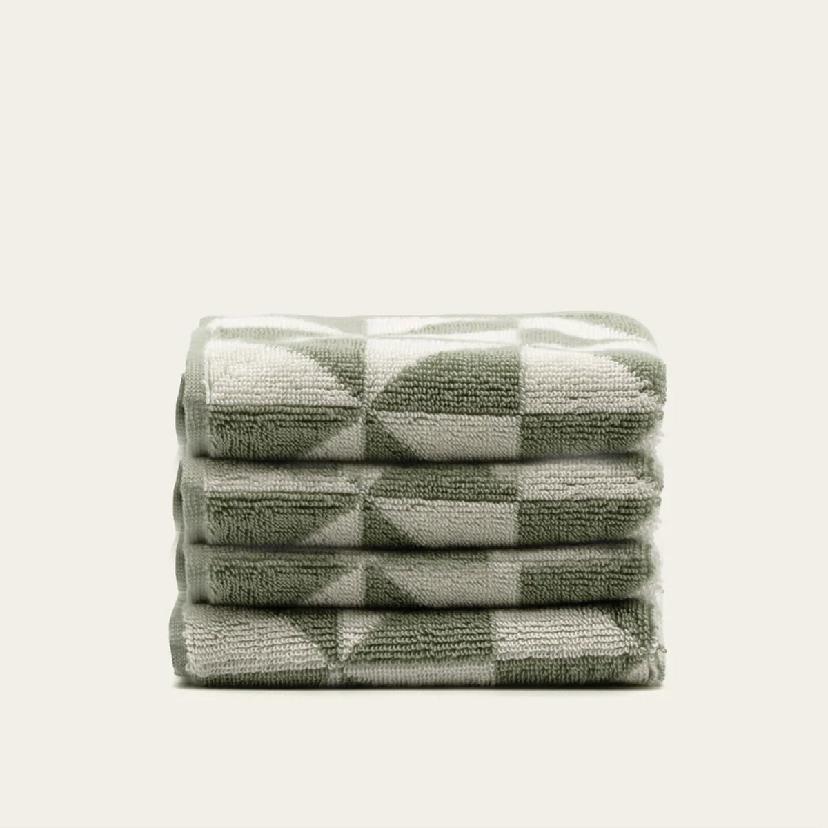 Set of two Italic Umbra bath towels in sage and ecru, soft and plush home bath towels for everyday use.