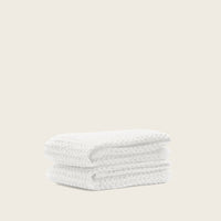 Set of two white Sedona waffle bath towels by Italic, soft and absorbent home bath towels with textured waffle weave.