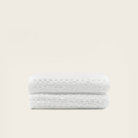 Set of two white Sedona Waffle Towels for bath from Italic, soft textured waffle weave bath towels for home use