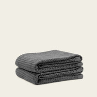 Set of two white Sedona waffle bath towels by Italic, showcasing soft, textured fabric for home bathroom use.