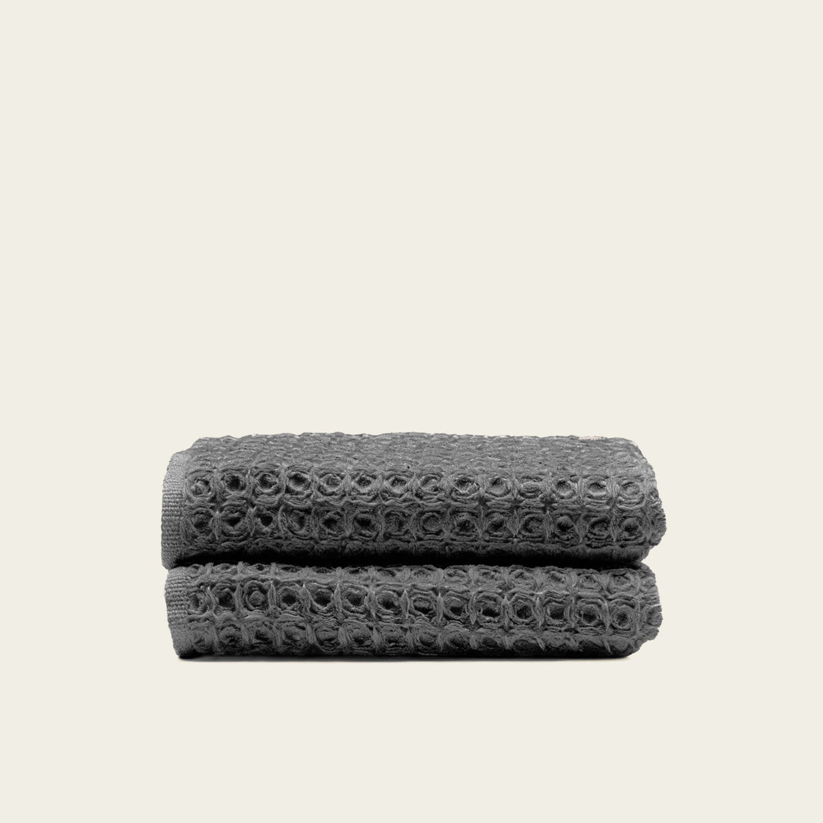 Set of two white Sedona waffle bath towels by Italic, showing soft, textured fabric and cozy home bath essentials.