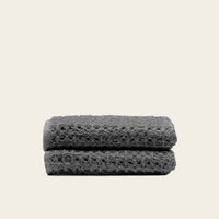 Set of two white Sedona waffle bath towels by Italic, showing soft, textured fabric and cozy home bath essentials.