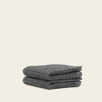 Set of two white Sedona waffle towels for bath by Italic, soft and textured home bath linens.