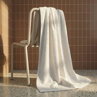 Set of two white Sedona Waffle Towels by Italic, plush bath washcloths with textured waffle weave for soft, absorbent comfort.