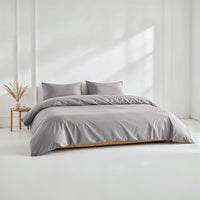 Blue and white Luxe Australian Sateen Bedding Bundle for twin beds from Italic, featuring smooth, luxurious satin fabric and elegant design.
