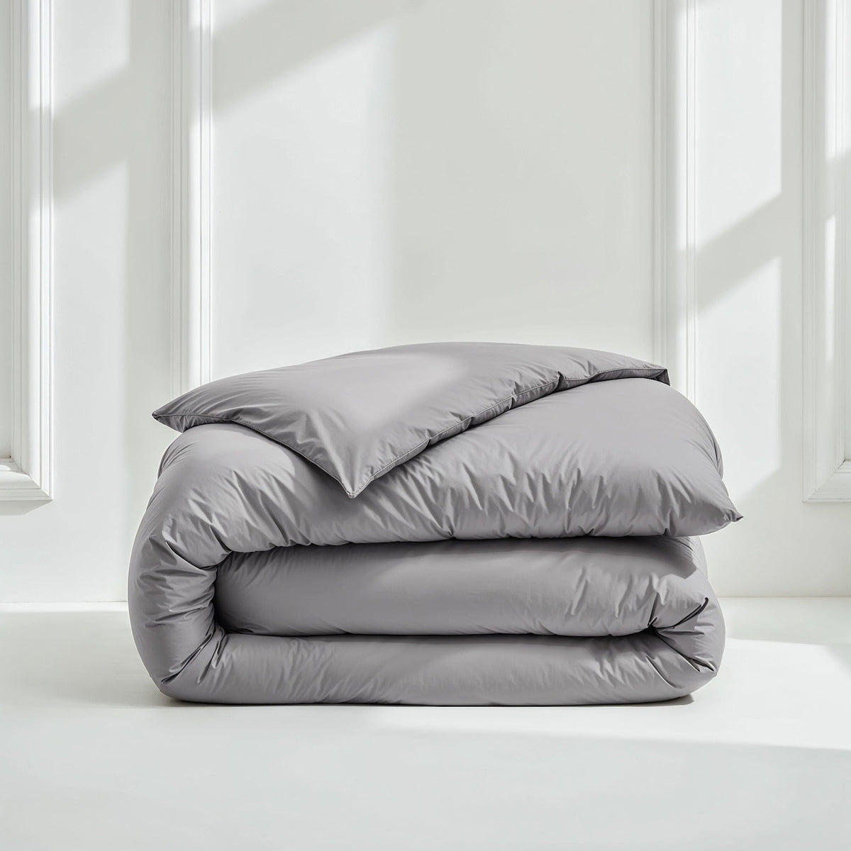 Blue and white Luxe Australian Sateen Bedding Bundle by Italic, twin size, featuring smooth, luxurious bed sheets and pillowcases.