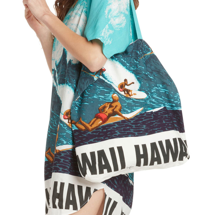 Big Wave Farmers' Market Bag by jamsworld.com, durable tote with woven handle and vibrant pattern, perfect for shopping or everyday use.