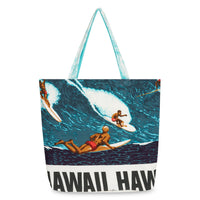 Big Wave Farmers' Market Bag from jamsworld.com showing sturdy canvas tote with handles and vibrant design for shopping and everyday use.