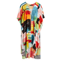 Color block kimono jacket from Jamsworld women's cover-up collection, featuring vibrant, stylish design and lightweight fabric.