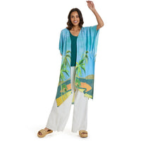 Women’s Kimono Jacket from Costa Del Sol by jamsworld.com, lightweight cover-up with vibrant beach-inspired pattern and flowy design.