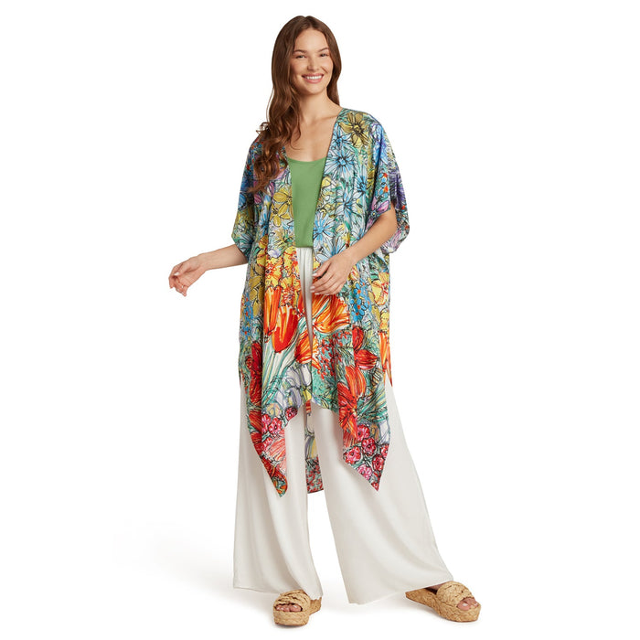Eden kimono jacket from JamsWorld Women's Cover Ups collection, lightweight fabric with vibrant, tropical-inspired print.
