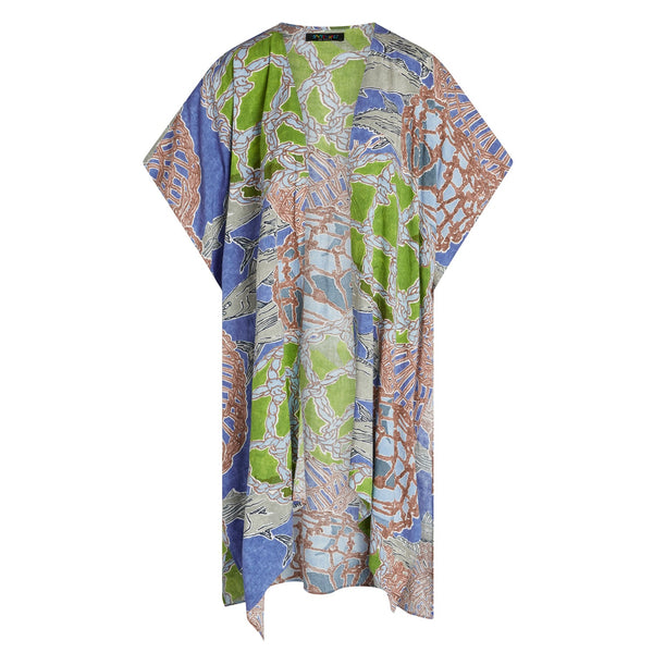 Women's kimono jacket with fishing float design, stylish cover-up by JamsWorld featuring vibrant colors and lightweight fabric.