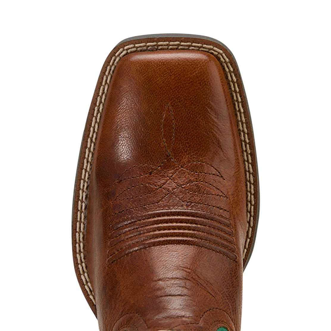 Ariat Women's Round Up Western Boot with wide square toe and stretch fit, black leather, cowboy style footwear.