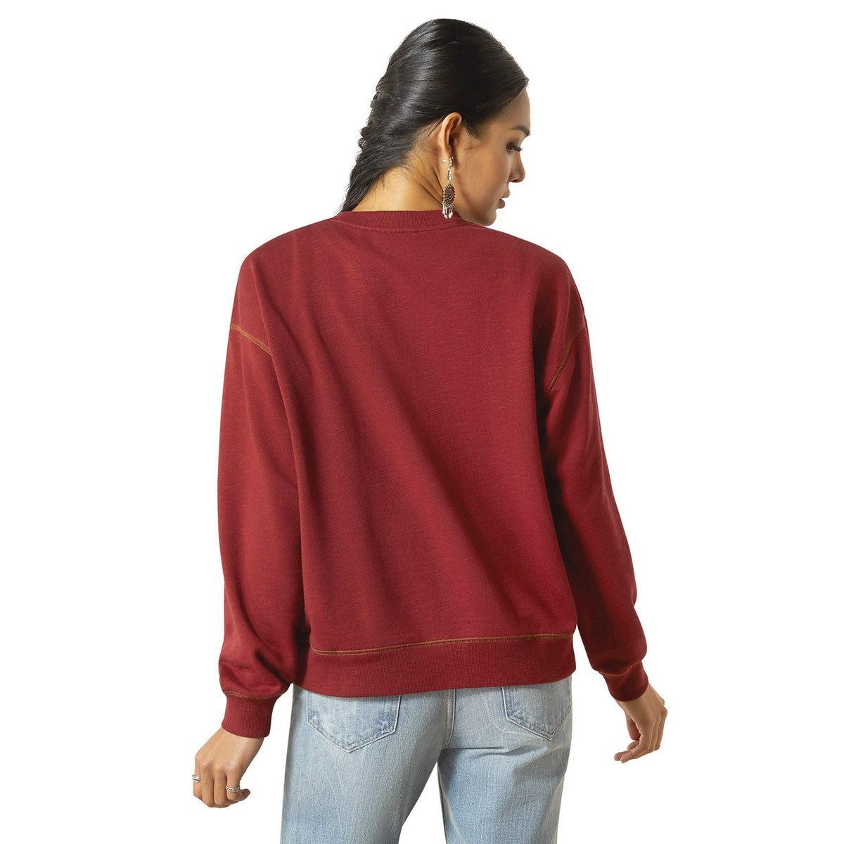 Ariat women's Lasso sweatshirt featuring a relaxed fit, soft fabric, and stylish design, perfect for casual outdoor wear.