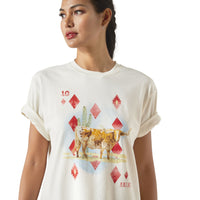 Ariat Women's Ranch Graphic T-Shirt featuring a western-inspired design, casual fit, and soft fabric for comfortable wear.