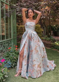 Blue Arabella Dress by JessaKae featuring a flowy design and elegant fabric, perfect for stylish occasions.