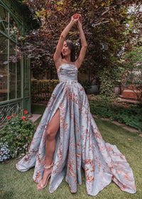 Blue Arabella Dress by JessaKae featuring a flowy silhouette and elegant design, perfect for special occasions.