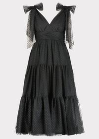 Black Jeanne Dress from JessaKae featuring a fitted silhouette and stylish design, shown in size XXS.