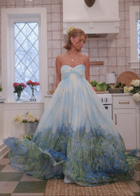 Blue Kimberly Dress by JessaKae featuring a flowy silhouette, sleeveless design, and feminine details.