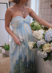 Blue Kimberly Dress by JessaKae featuring a flowing design and sleeveless style, perfect for casual or semi-formal occasions.