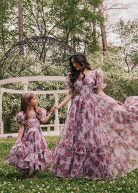 Lavender Cordelia Dress by JessaKae featuring a flowy fabric, floral pattern, and a fitted waist in size XXS.
