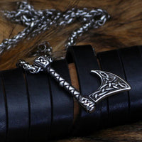 Vikings Axe Celtic Knot Stainless Steel Necklace