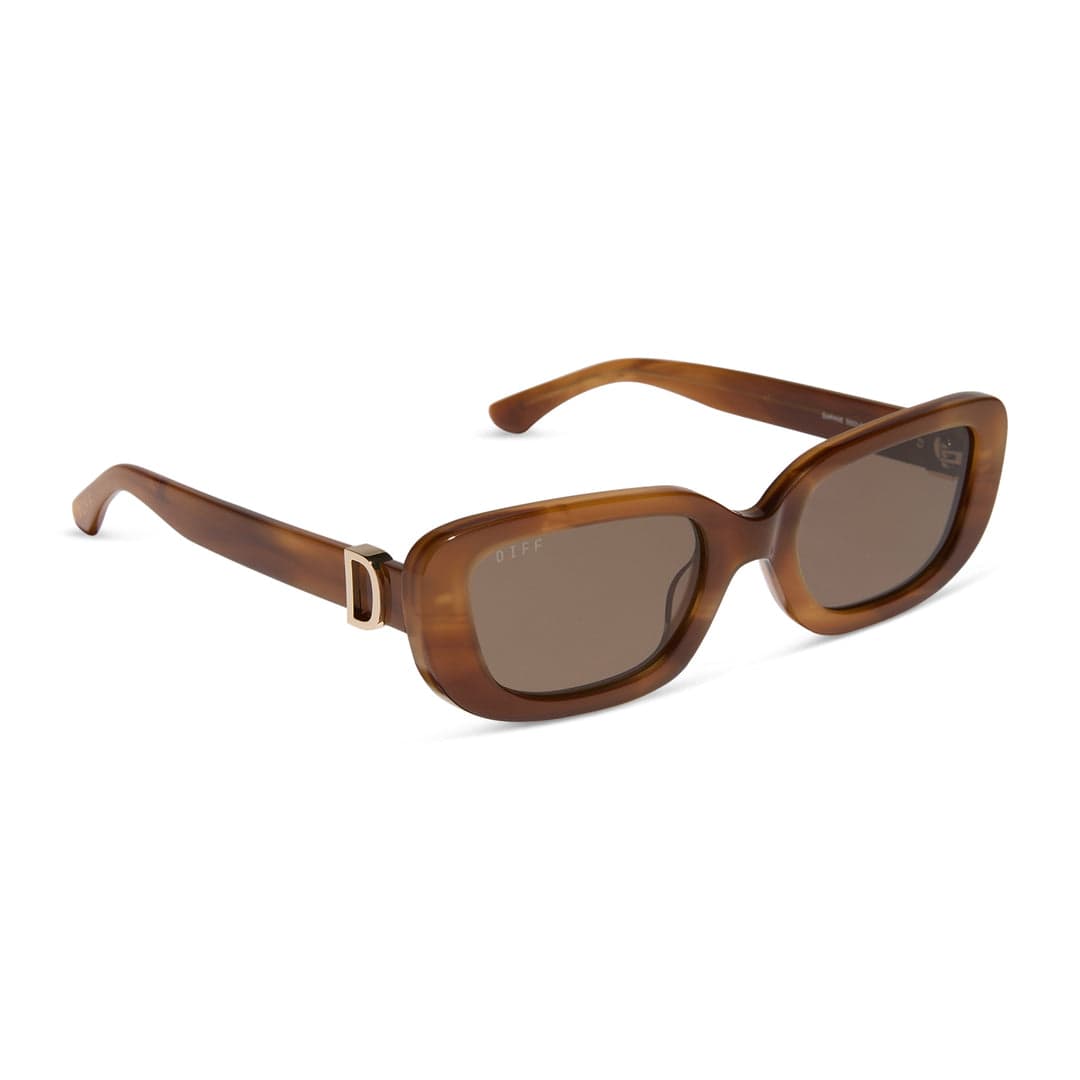 Black Daphne by DIFF polarized sunglasses with sleek frame and tinted lenses, stylish eyewear for sun protection.