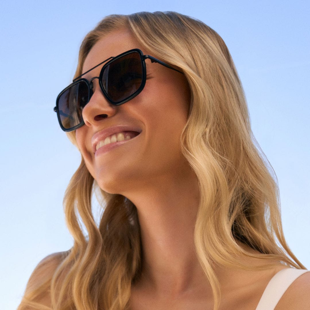 Black Jordan by DIFF polarized sunglasses with sleek frame and tinted lenses, designed for stylish sun protection.