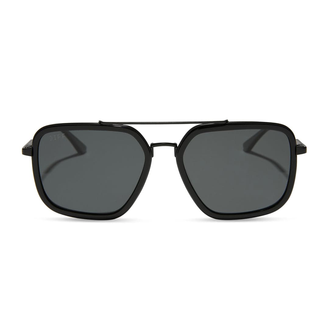 Jordan by DIFF polarized sunglasses with black frames and dark lenses, designed for stylish sun protection.