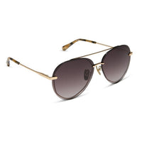 Sea tortoise brown gradient Lenox by Diff sunglasses with stylish rounded frames and UV protection.