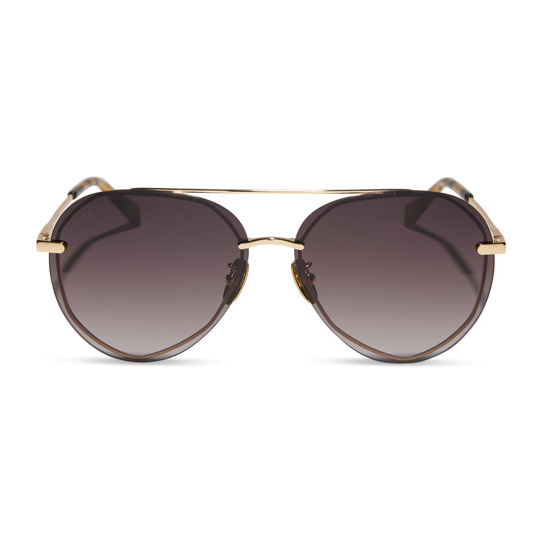 Sea tortoise brown gradient Lenox by Diff sunglasses with stylish frame and dark lenses, perfect for sun protection and fashion.