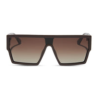 Electra by Diff sunglasses with truffle gradient lenses and stylish black frames, designed for a fashionable look.
