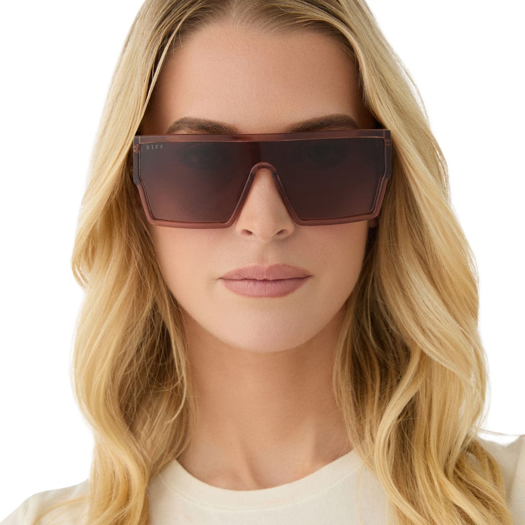 Electra by Diff sunglasses with truffle gradient lenses and black frames, stylish eyewear for fashion and sun protection.