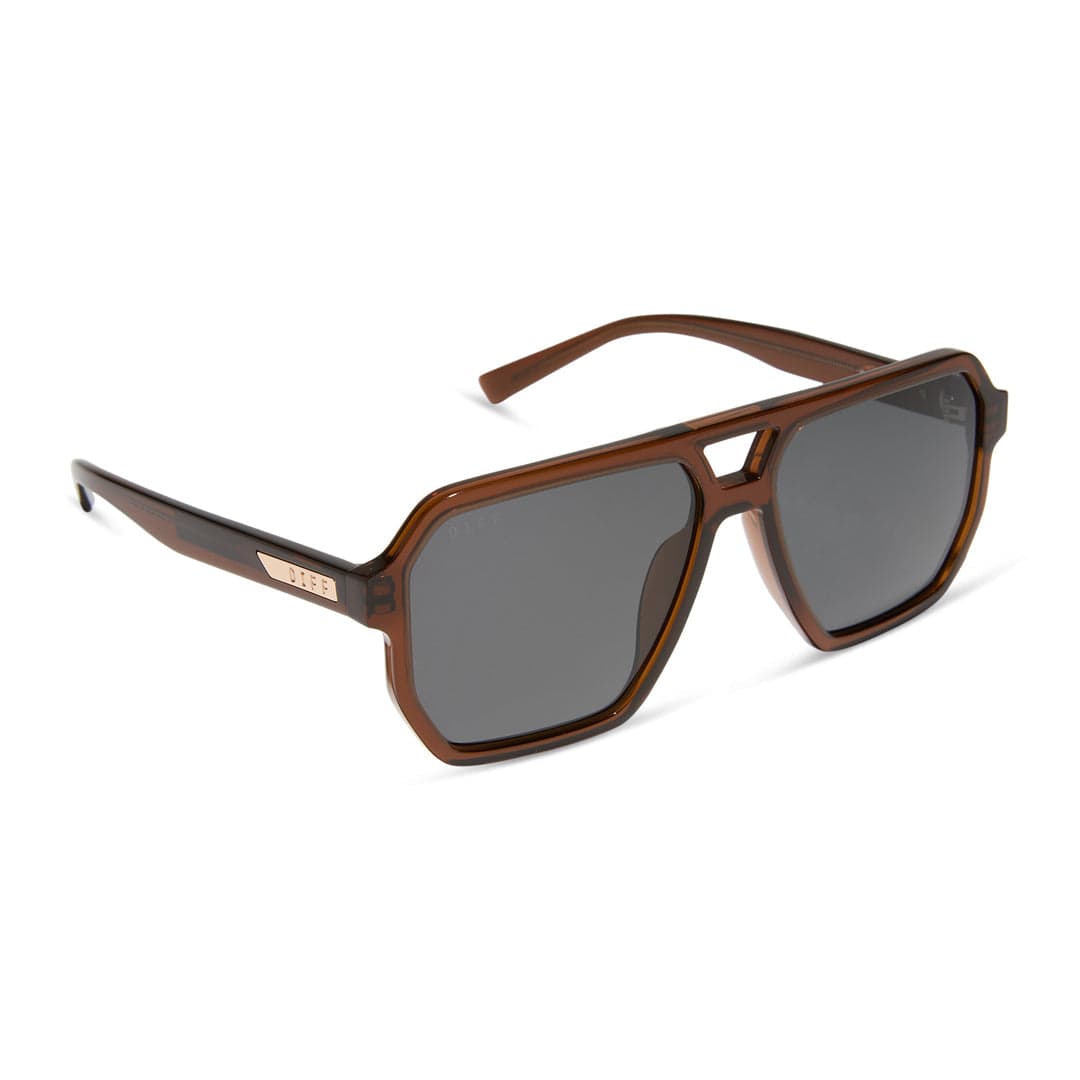 Cameron by Diff polarized sunglasses with whiskey-colored frames and dark lenses, designed for stylish eye protection.
