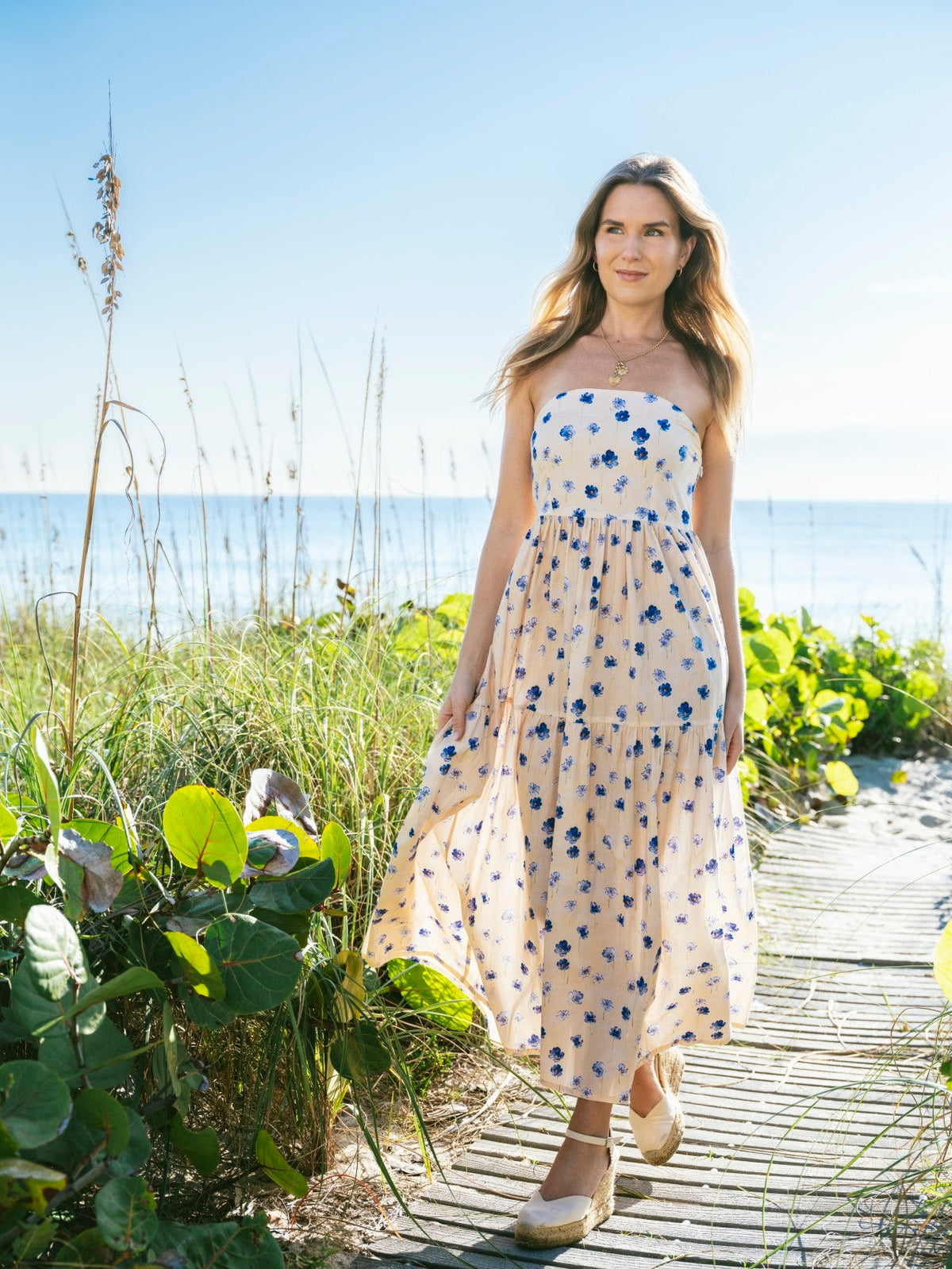 Bluebell Barbie dress by Kahora Palm Beach featuring a stylish blue garment with intricate details for a fashionable look.