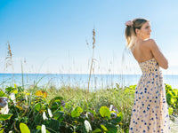 Bluebell Barbie dress by Kahora Palm Beach, featuring a stylish blue and white design with intricate details.