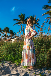 Kahora Palm Beach Joanna dress in cabana fabric, featuring a breezy, stylish design perfect for warm weather.