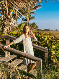 Kahora Palm Beach Kendall Palisades Dress in XS, featuring a stylish summer dress with a flowing silhouette and vibrant pattern.