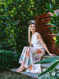 Kahora Palm Beach Lizzie Skirt in Cabana print, featuring vibrant tropical patterns and lightweight fabric.