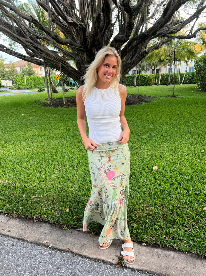 Nance Lizzie Skirt by Kahora Palm Beach featuring a flowy, patterned fabric with a high waist and relaxed fit.