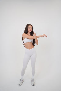 KIMITH BRAND My Time Is Divine Lime White cross-back butter soft bra with comfortable design and soft fabric.