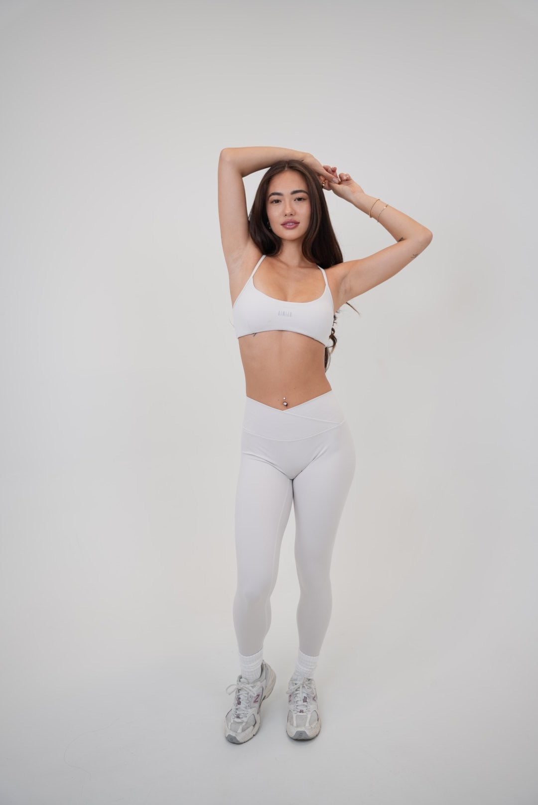 KIMITH BRAND lime white cross-back butter soft bra with supportive design and smooth fabric, styled for comfort and everyday wear.