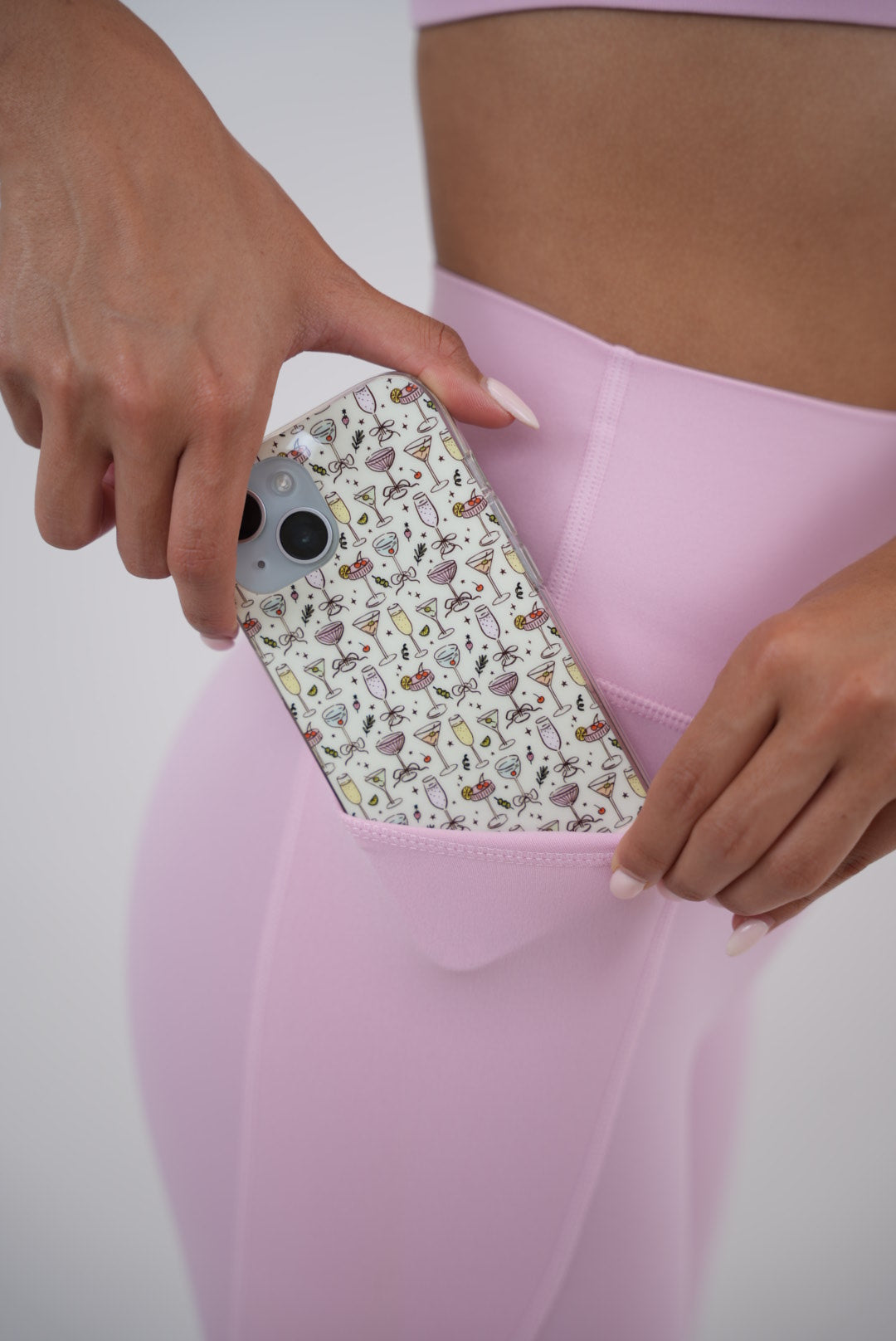 Pink Blossom quick dry butter leggings by KIMITH BRAND featuring a vibrant floral pattern and comfortable fit.