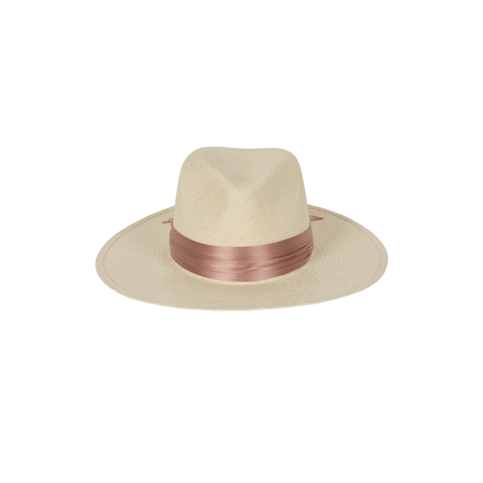 Fashionable Panama Collection straw hat by KIN THE LABEL, featuring a wide brim and stylish design for summer wear.