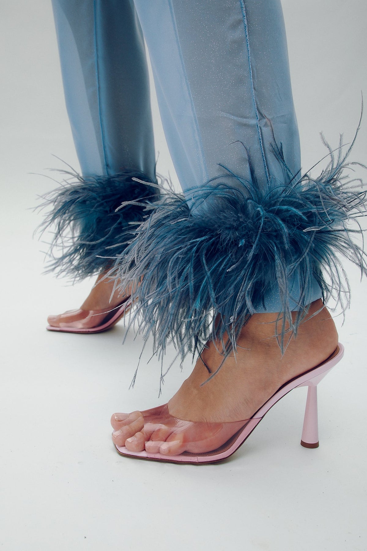 Pink Kolane Margot Mule Heels with 36 size, featuring a sleek PVC design and pointed toe, stylish slip-on mule footwear.
