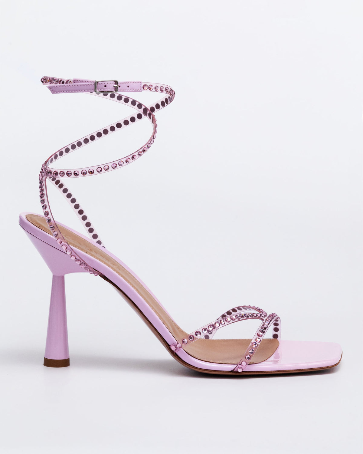 Rose pink Kolane Crystal Embellished Kim Sandal with 90 sparkling crystals and open toe design for stylish summer wear.