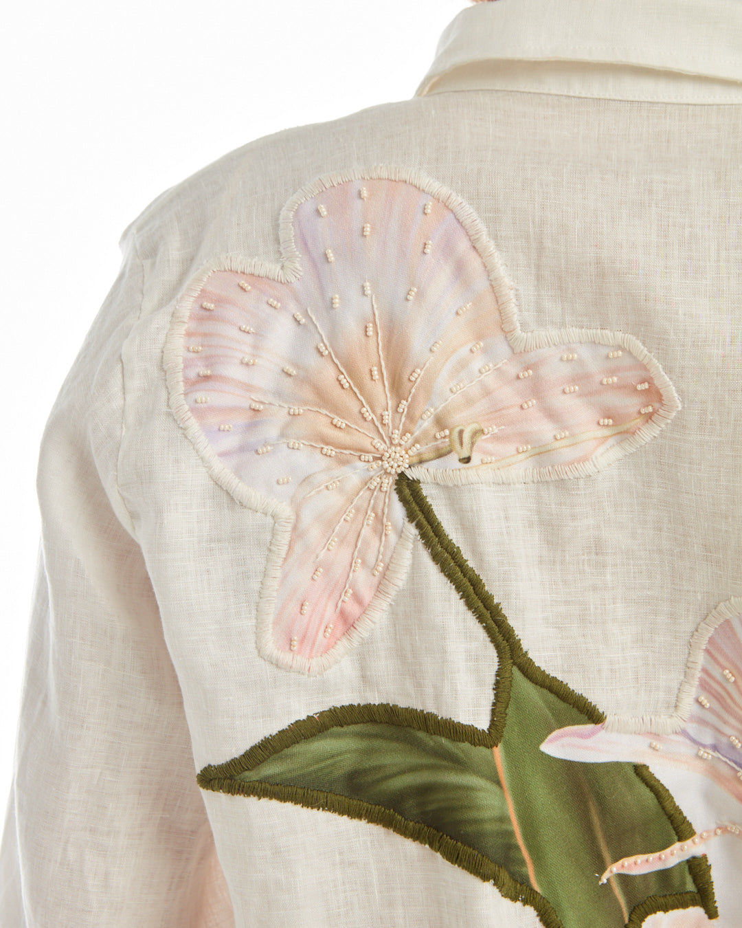 White floral blouse by LA'AVANA featuring a stylish, lightweight fabric and a relaxed fit.