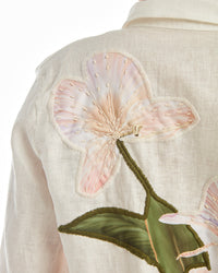 White floral blouse by LA'AVANA featuring a stylish, lightweight fabric and a relaxed fit.